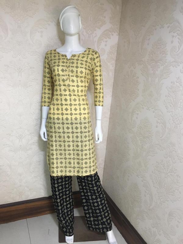 Jaipuri Cotton Printed 1 Fancy Casual Wear Kurti With Bottom Set